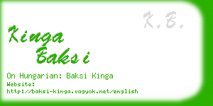 kinga baksi business card